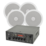 QTX KAD-2BT FM Radio & Bluetooth Speaker System inc. 4 x 6.5" In Ceiling Speakers Ceiling Speaker Systems QTX 